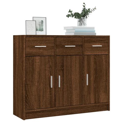Skab 91x28x75 cm konstrueret træ brun egetræsfarve