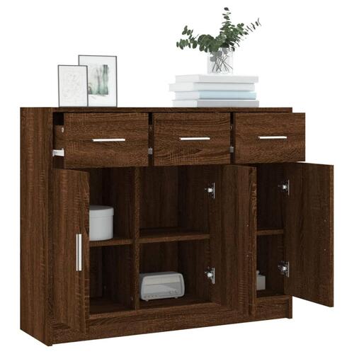 Skab 91x28x75 cm konstrueret træ brun egetræsfarve
