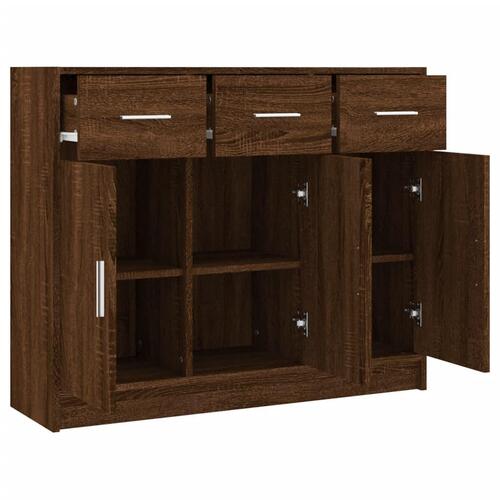 Skab 91x28x75 cm konstrueret træ brun egetræsfarve