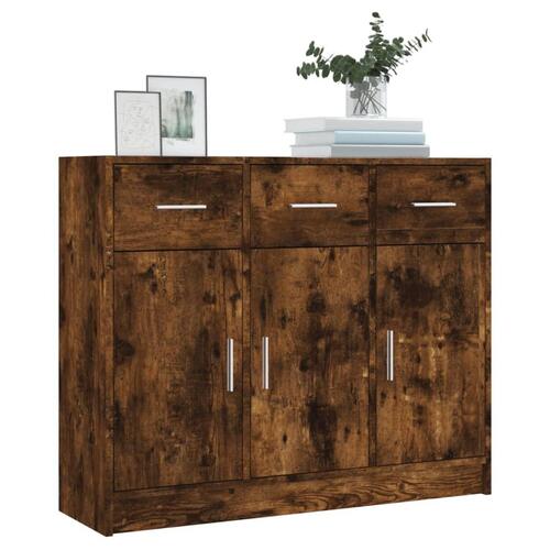 Skab 91x28x75 cm konstrueret træ røget egetræsfarve