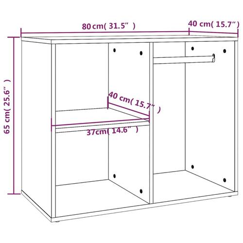Skab 80x40x65 cm konstrueret træ sort