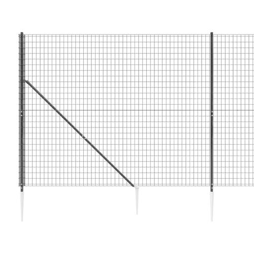 Trådhegn med jordspyd 1,8x25 m antracitgrå