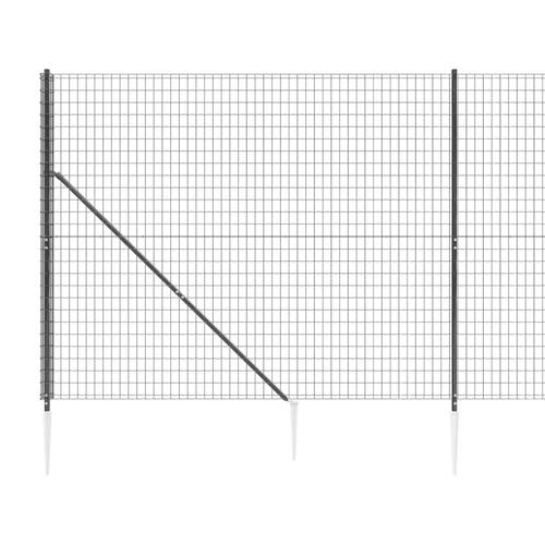 Trådhegn med jordspyd 1,6x10 m antracitgrå