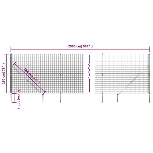 Trådhegn med jordspyd 1,8x25 m grøn