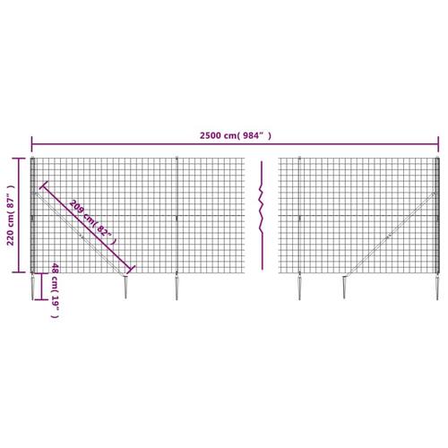 Trådhegn med jordspyd 2,2x25 m grøn