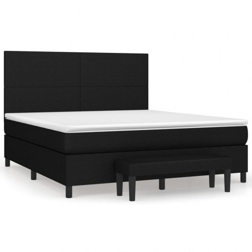 Kontinentalseng med madras 180×200 cm - stof, sort