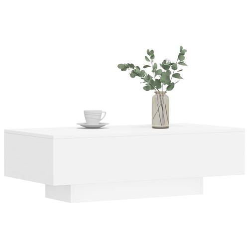 Sofabord 100x49,5x31 cm konstrueret træ hvid