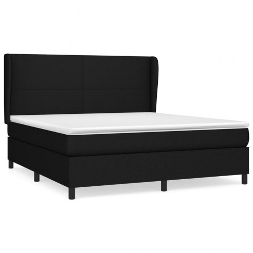 Kontinentalseng med madras 180×200 cm - stof, sort