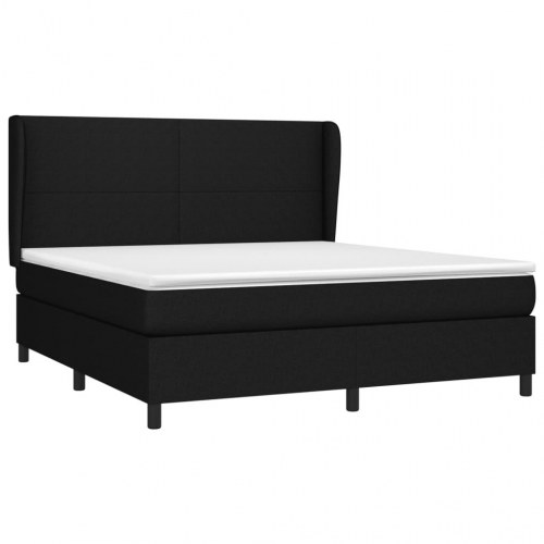 Kontinentalseng med madras 180×200 cm - stof, sort