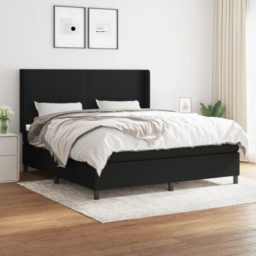 Kontinentalseng med madras 180×200 cm - sort stof