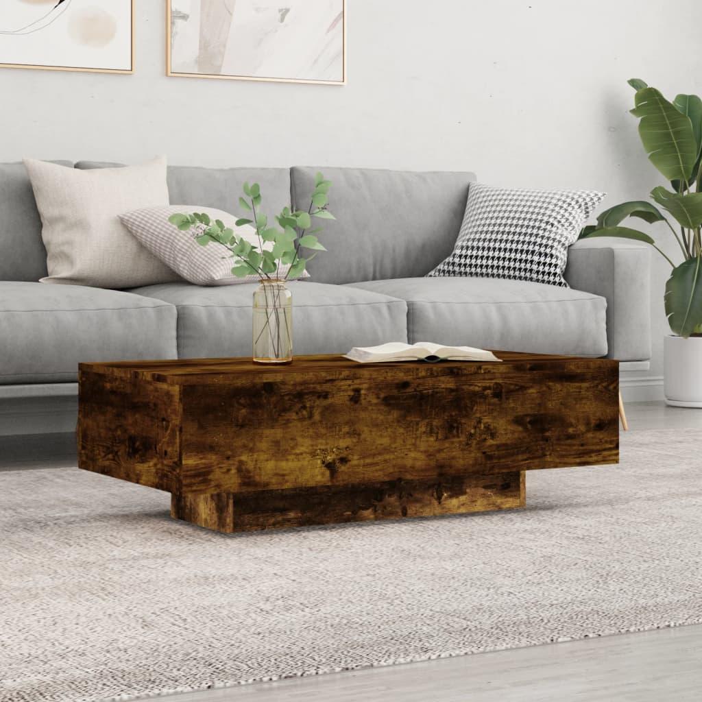 Sofabord 100x49,5x31 cm konstrueret træ røget egetræsfarve