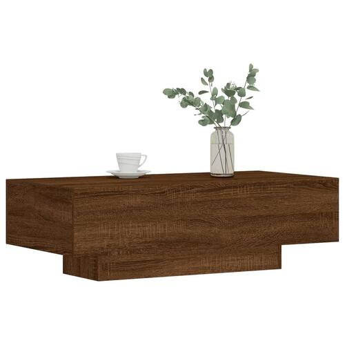 Sofabord 100x49,5x31 cm konstrueret træ brun egetræsfarve