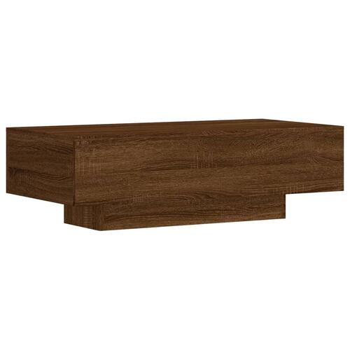 Sofabord 100x49,5x31 cm konstrueret træ brun egetræsfarve