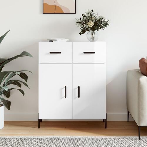 Skænk 69,5x34x90 cm konstrueret træ hvid højglans