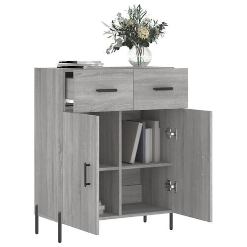 Skænk 69,5x34x90 cm konstrueret træ grå sonoma-eg