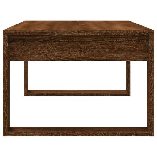 Sofabord 102x50x35 cm konstrueret træ brun egetræsfarve