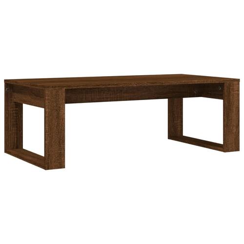 Sofabord 102x50x35 cm konstrueret træ brun egetræsfarve