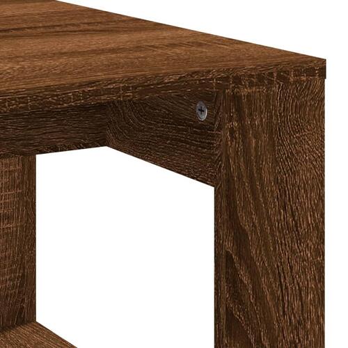 Sofabord 102x50x35 cm konstrueret træ brun egetræsfarve