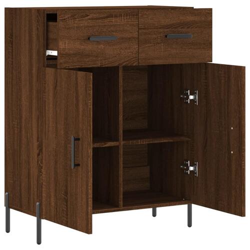 Skænk 69,5x34x90 cm konstrueret træ brun egetræsfarve