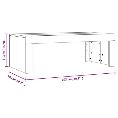 Sofabord 102x50x36 cm konstrueret træ brun egetræsfarve