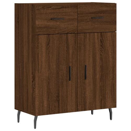 Skænk 69,5x34x90 cm konstrueret træ brun egetræsfarve