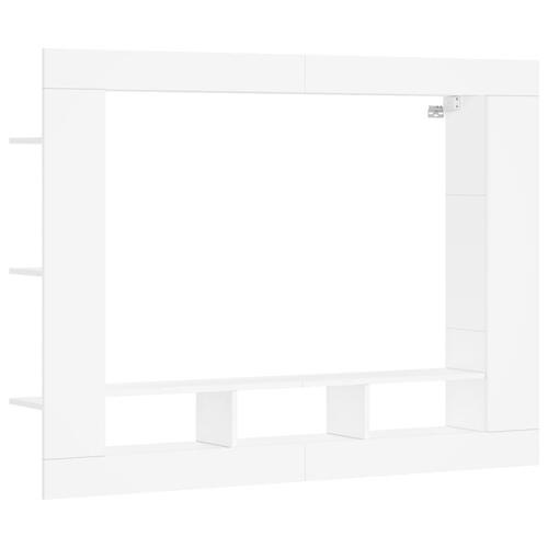 Tv-møbel 152x22x113 cm konstrueret træ hvid