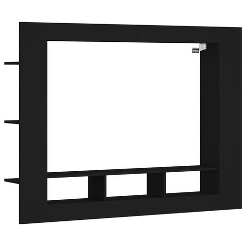Tv-møbel 152x22x113 cm konstrueret træ sort
