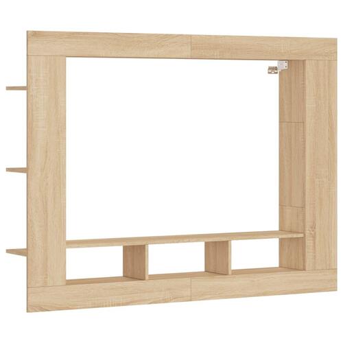Tv-møbel 152x22x113 cm konstrueret træ sonoma-eg