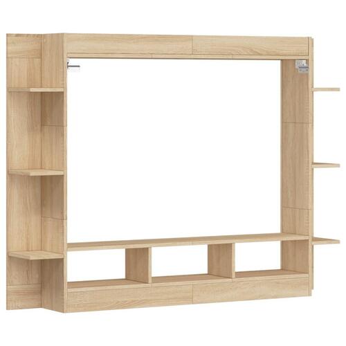 Tv-møbel 152x22x113 cm konstrueret træ sonoma-eg