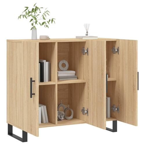 Skab 90x34x80 cm konstrueret træ røget egetræsfarve