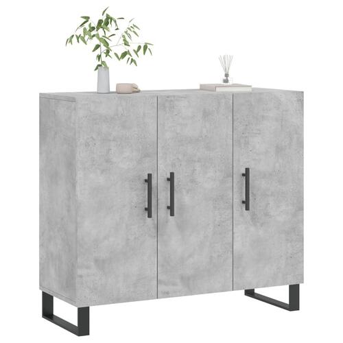 Skab 90x34x80 cm konstrueret træ betongrå