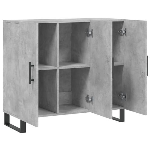 Skab 90x34x80 cm konstrueret træ betongrå