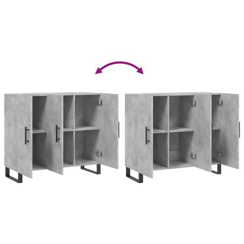 Skab 90x34x80 cm konstrueret træ betongrå