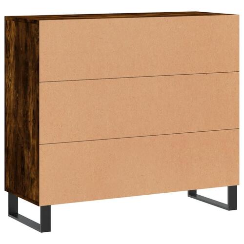 Skab 90x34x80 cm konstrueret træ røget egetræsfarve