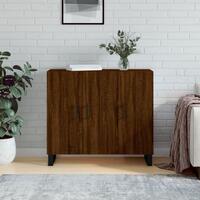 Skab 90x34x80 cm konstrueret træ brun egetræsfarve
