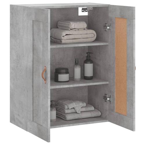 Vægskab 69,5x34x90 cm konstrueret træ betongrå