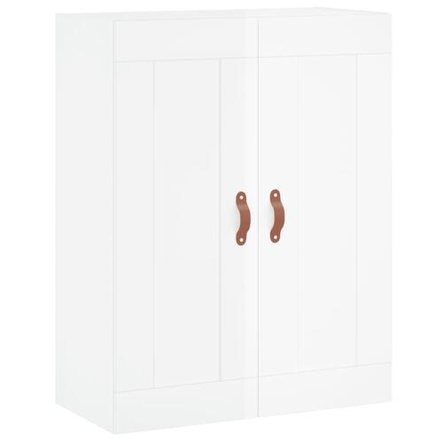 Vægskab 69,5x34x90 cm konstrueret træ hvid højglans