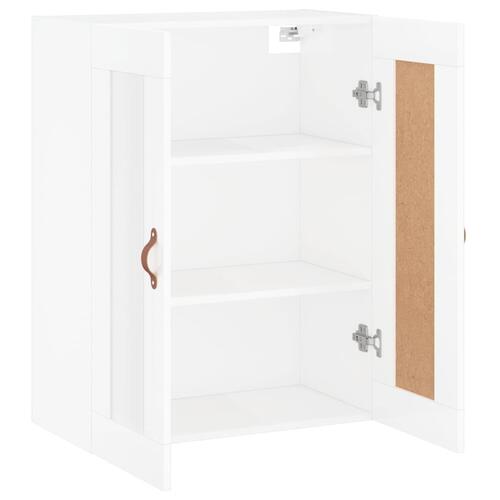 Vægskab 69,5x34x90 cm konstrueret træ hvid højglans