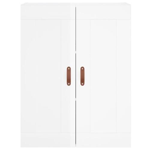 Vægskab 69,5x34x90 cm konstrueret træ hvid højglans