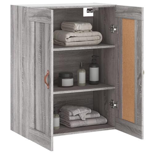 Vægskab 69,5x34x90 cm konstrueret træ grå sonoma-eg