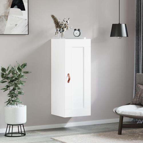 Vægskab 34,5x34x90 cm konstrueret træ hvid
