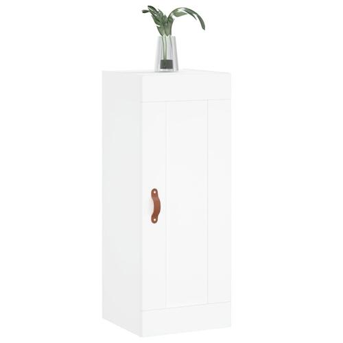 Vægskab 34,5x34x90 cm konstrueret træ hvid