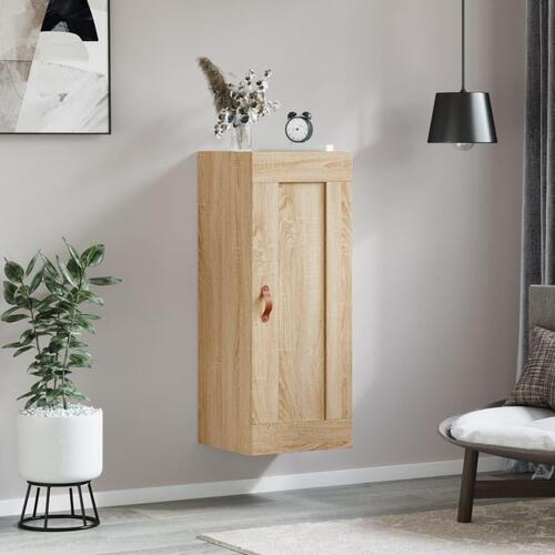 Vægskab 34,5x34x90 cm konstrueret træ sonoma-eg