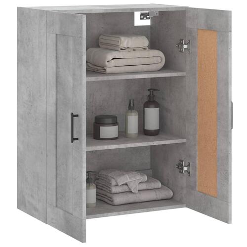 Vægskab 69,5x34x90 cm konstrueret træ betongrå