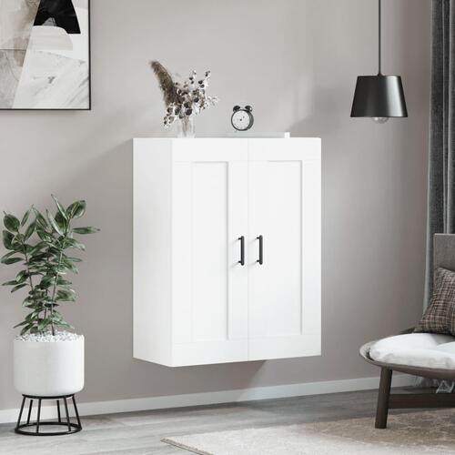 Vægskab 69,5x34x90 cm konstrueret træ hvid