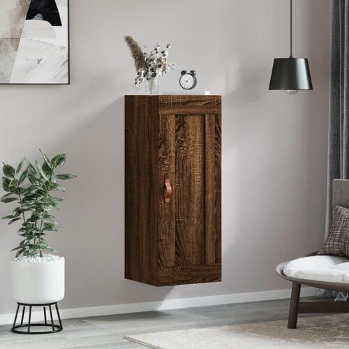 Vægskab 34,5x34x90 cm konstrueret træ brun egetræsfarve