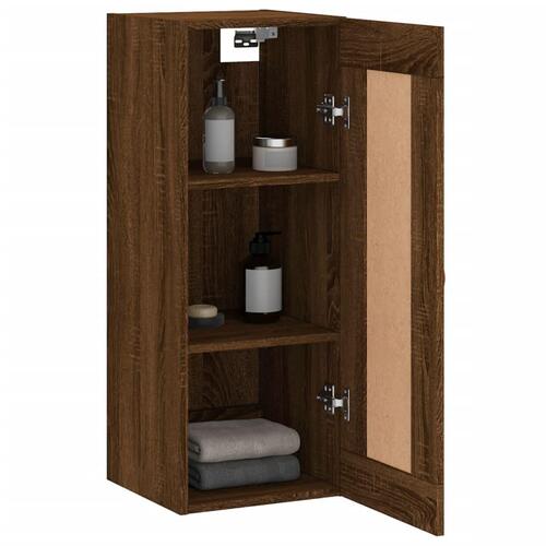 Vægskab 34,5x34x90 cm konstrueret træ brun egetræsfarve