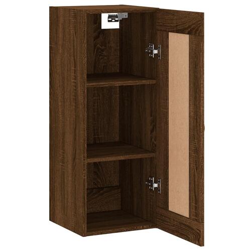 Vægskab 34,5x34x90 cm konstrueret træ brun egetræsfarve