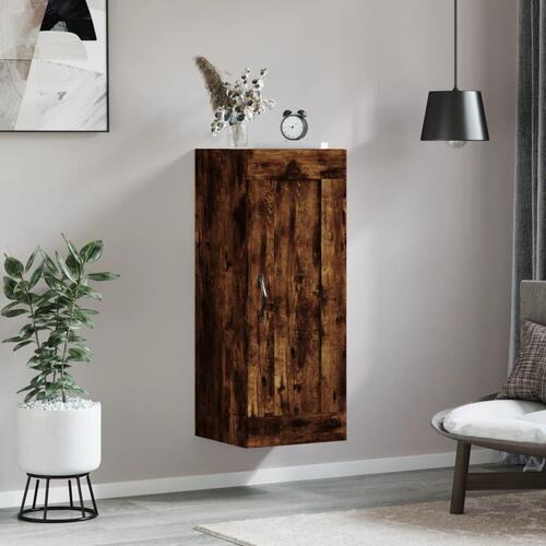 Vægskab 34,5x34x90 cm konstrueret træ røget egetræsfarve