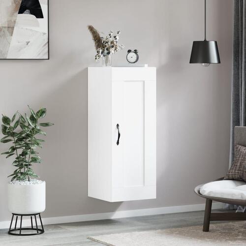 Vægskab 34,5x34x90 cm konstrueret træ hvid